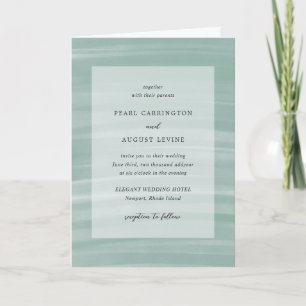 Coastal Chic Muted Green Elegant Wedding Invitation