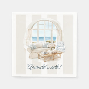 Coastal Chic Old Money Beach House Summer Party Napkin