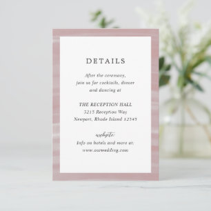 Coastal Chic Pink Elegant Wedding Enclosure Card