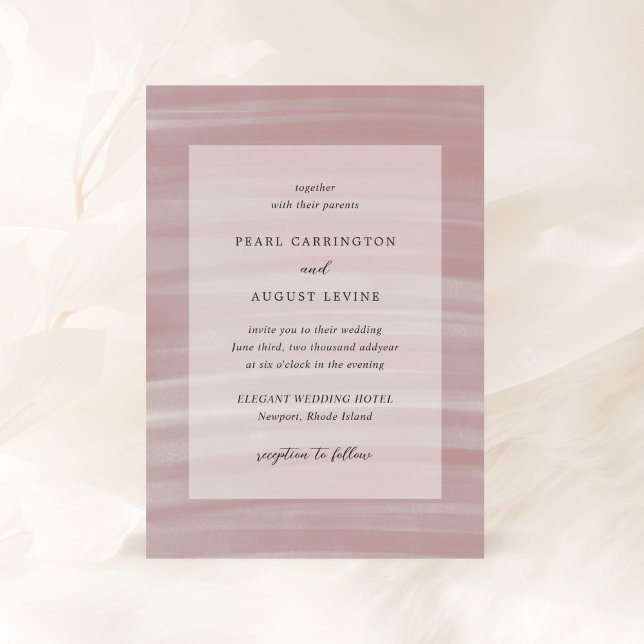 Coastal Chic Pink Elegant Wedding Invitation (Creator Uploaded)