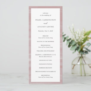 Coastal Chic Pink Elegant Wedding Programme