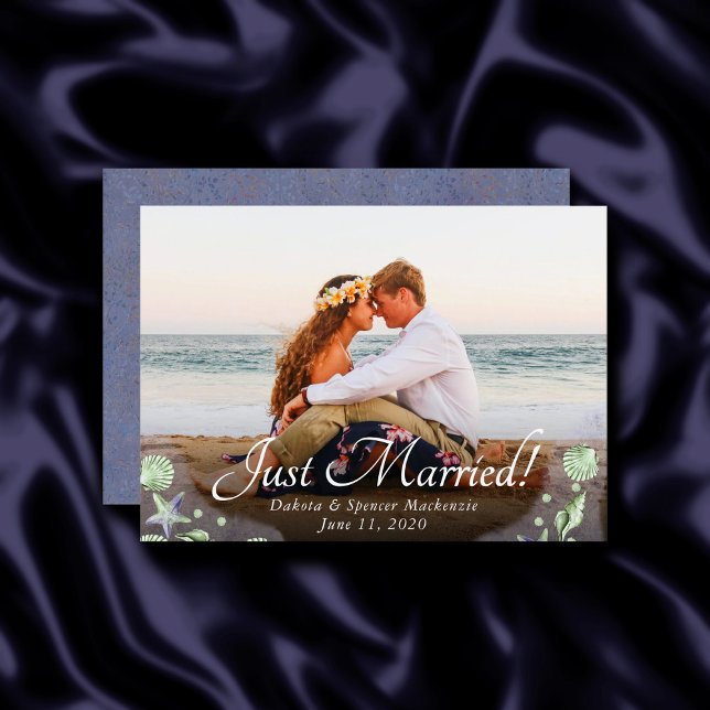 Coastal Chic | Purple and Green Nautical Photo Announcement (Creator Uploaded)