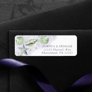 Coastal Chic Purple and Green Sea Return Address