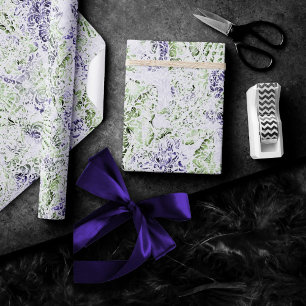 Coastal Chic   Purple and Lime Green Grunge Wrapping Paper