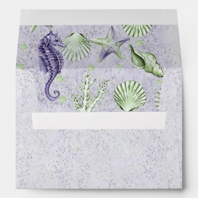 Coastal Chic | Purple and Lime Green Party Envelope (Back (Bottom))