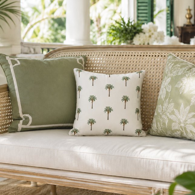 Coastal Chic Royal Palm Tree Pattern Cushion (Creator Uploaded)
