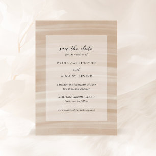 Coastal Chic Sandy Neutral Elegant Wedding Save The Date