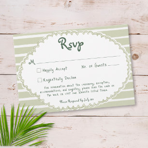 Coastal Chic Sun Palm Tree Wedding RSVP Card