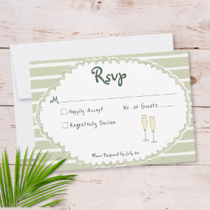 Coastal Chic Sun Palm Tree Wedding RSVP Card