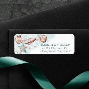 Coastal Chic Teal and Coral Reef Wedding Address