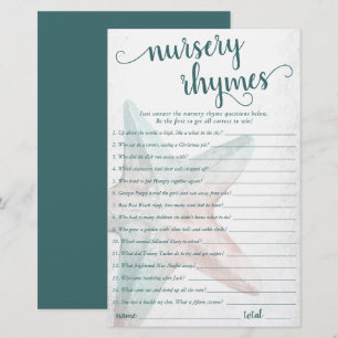 Coastal Chic Teal Starfish Nursery Rhymes Quiz