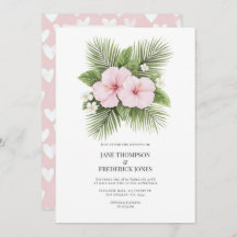 Coastal Chic Tropical Floral Wedding Photo QR Code