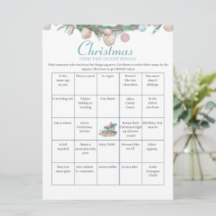Coastal Chinoiserie Christmas Bingo game card