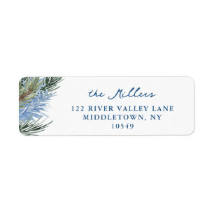 Coastal Christmas, Blue and Green Return Address