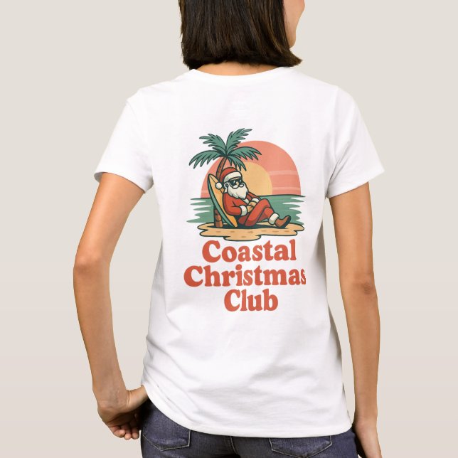 Coastal Christmas Club Print | Relaxed Beach Santa T-Shirt (Back)