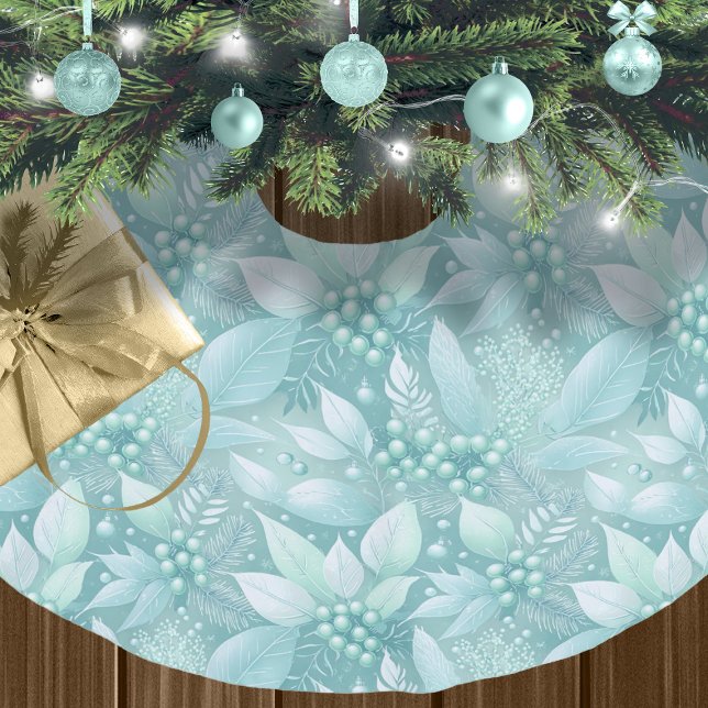 Coastal Christmas Foliage Berries Pattern#7 ID1009 Brushed Polyester Tree Skirt (Creator Uploaded)