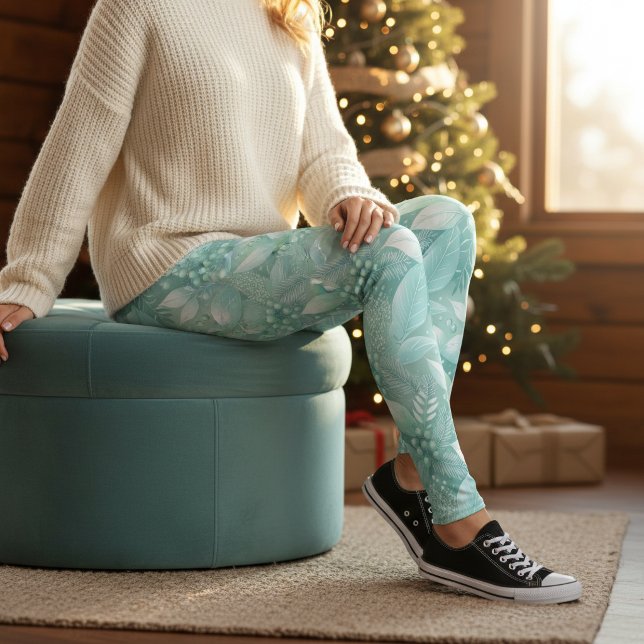 Coastal Christmas Foliage Berries Pattern#7 ID1009 Leggings (Creator Uploaded)
