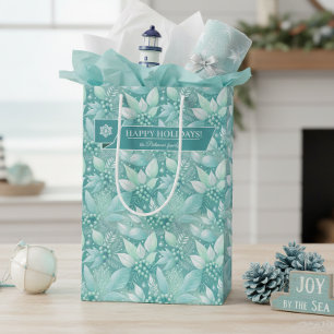 Coastal Christmas Foliage Berries Pattern#7 ID1009 Medium Gift Bag