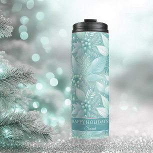 Coastal Christmas Foliage Berries Pattern#7 ID1009 Thermal Tumbler