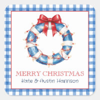 Coastal Christmas Nautical Life Preserver Wreath