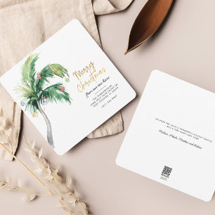 Coastal Christmas Palm Tree Holiday Moving Card
