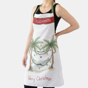 Coastal Christmas Palm Trees With Hammock Apron