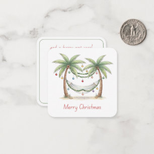 Coastal Christmas Palm Trees With Hammock Card