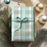 Coastal Christmas Plaid Pattern#2 ID1009 Wrapping Paper<br><div class="desc">Capture the serene beauty of the coast with this charming tartan pattern in soothing shades of teal, white, and beige. The soft colour palette adds a fun and beachy feeling to this gift wrap design, perfect for bringing a touch of coastal elegance to your holiday. Personalise the design with your...</div>
