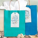 Coastal Christmas SEAsons Greetings Elegant Script Gift Tags<br><div class="desc">Add a coastal, beach or tropical flair to your Christmas holiday gifts with SEAS & GREETINGS in fancy lettering in watercolor turquoise, aqua and blue accented with starfish. Personalise with a preprinted name for conveniently labelling presents or delete the sample text to leave that area blank. ASSISTANCE: For help with...</div>