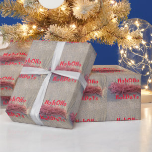 Coastal Christmas: Seaweed on Ash Grey Sand Festiv Wrapping Paper