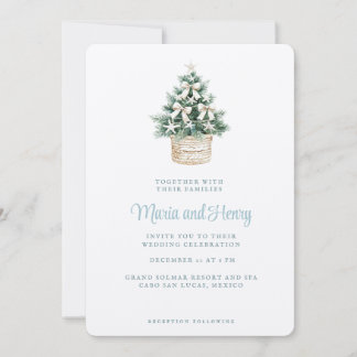Coastal Christmas Tree | Beach Wedding Invitation