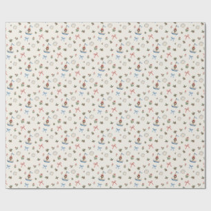 Coastal Christmas Wrapping Paper Sailboat Bows