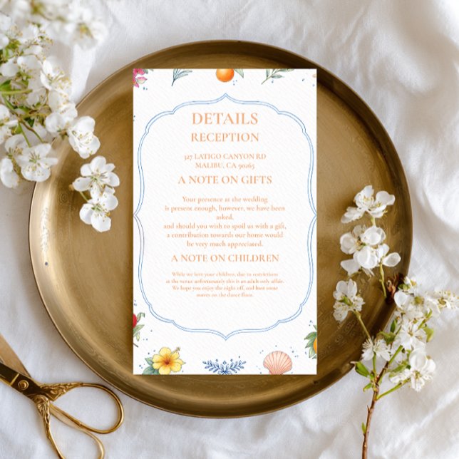 Coastal Citrus Floral Information Enclosure Card (Creator Uploaded)