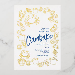 Coastal Clambake Foil Invitation