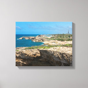 Coastal Cliffs and Beaches at Cueva del Indio Canvas Print