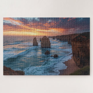 Coastal Cliffs Sunset Jigsaw Puzzle