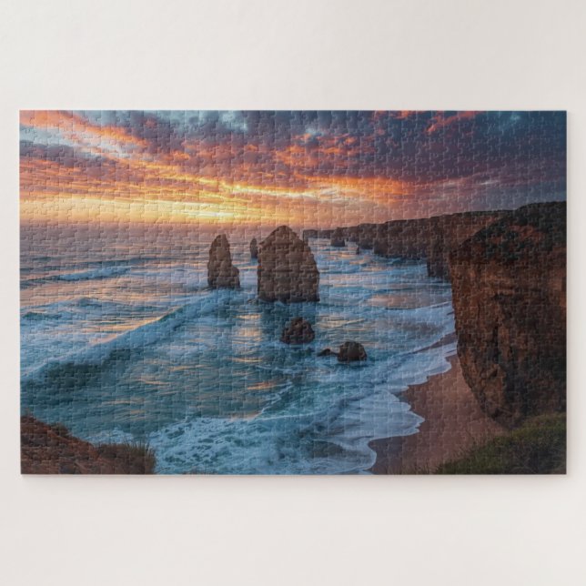 Coastal Cliffs Sunset Jigsaw Puzzle (Horizontal)