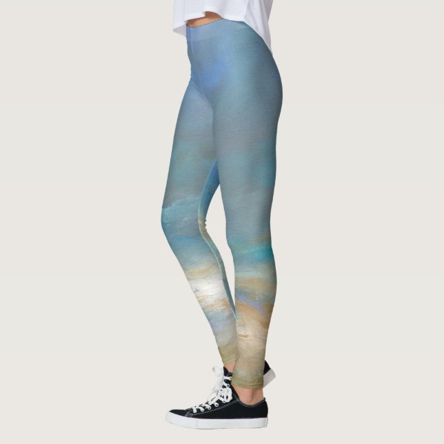 Coastal Clouds with Ocean Leggings (Left)