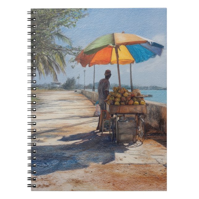 Coastal Coconut Cart Notebook (Front)