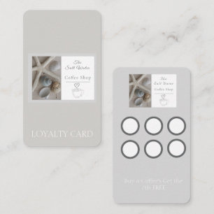 Coastal Coffee Shop Business Branding Loyalty Card