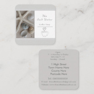 Coastal Coffee Shop Business Branding Square Business Card