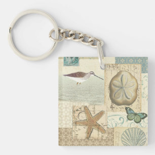 Coastal Collage Key Ring