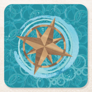 Coastal Compass Paper Coaster