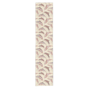 Coastal Coral Hawaiian Tribal Dolphins Short Table Runner