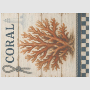 Coastal Coral   Nautical Summer Décor Decoupage  Tissue Paper