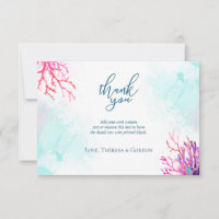 Coastal Coral Reef Thank You Cards