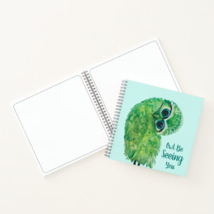 Coastal Cottage Art Burrowing Owl Painting Notebook