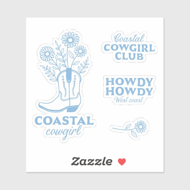 Coastal cowgirl aesthetic blue floral bundle pack (Sheet)