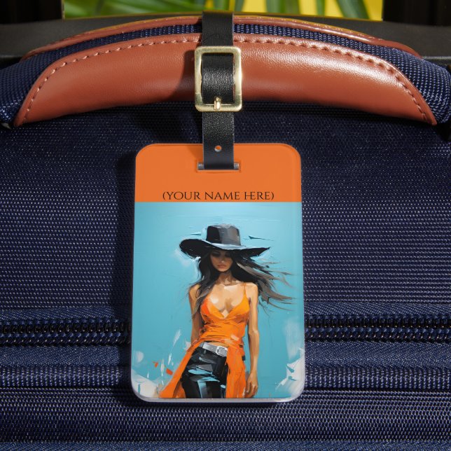 Coastal cowgirl aesthetic travel accessories luggage tag (Front Insitu 2)