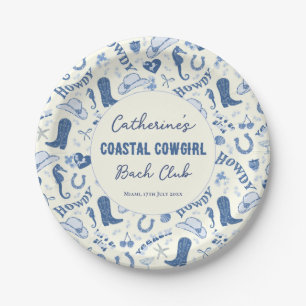 Coastal Cowgirl Bach Club Fun Pattern Paper Plate
